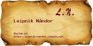 Leipnik Nándor névjegykártya